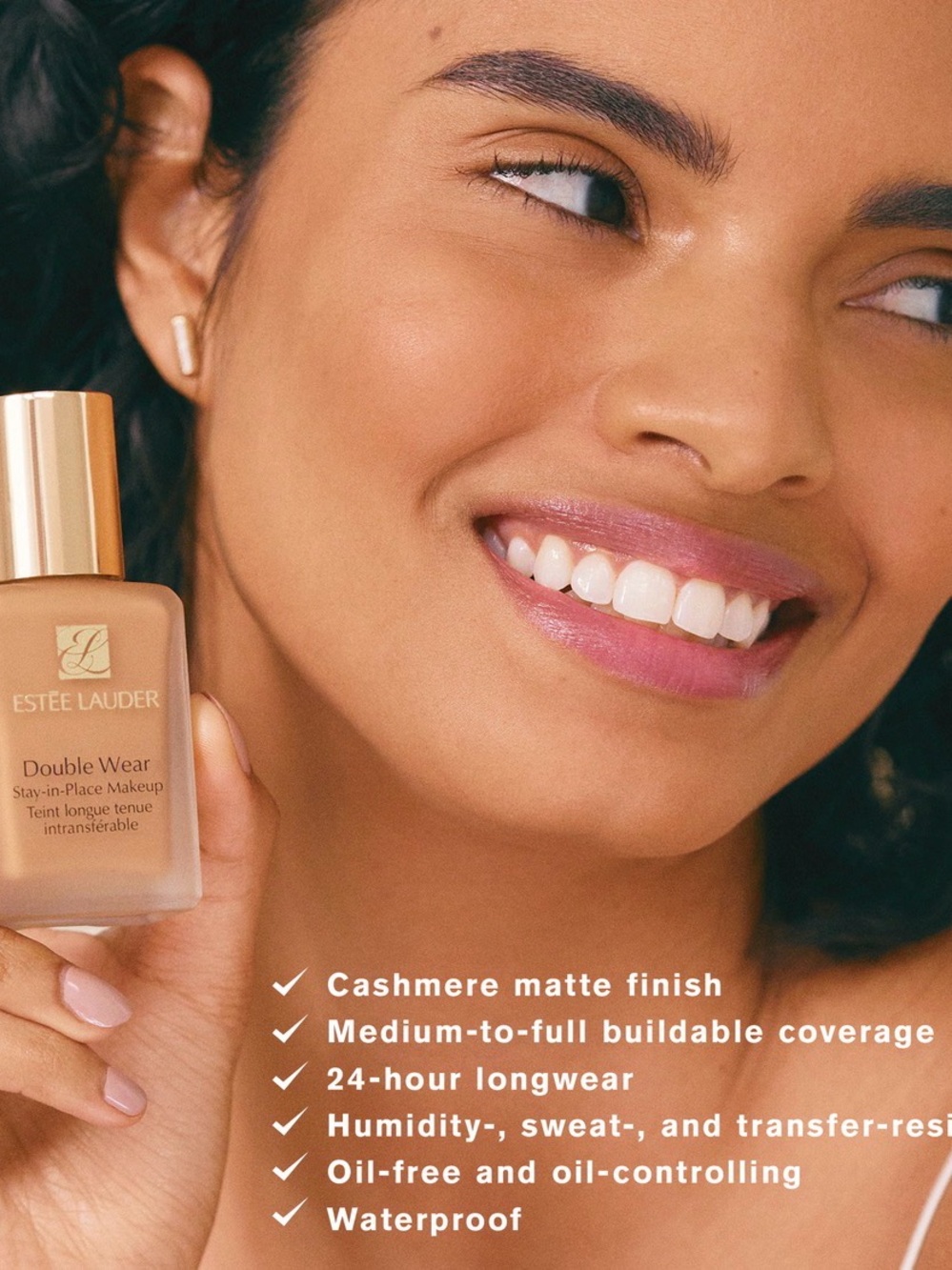 Estee Lauder Double Wear Liquid Foundation - Medium Beige with Gold Cap